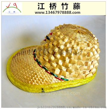 江桥竹藤生态装饰工艺品厂家专业定做民间特色竹编帽子 外贸出口遮阳帽子